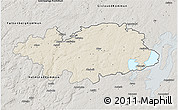 Shaded Relief 3D Map of Hylte Kommun, semi-desaturated