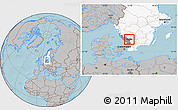 Gray Location Map of Hylte Kommun, highlighted country, highlighted parent region, hill shading