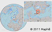 Gray Location Map of Hylte Kommun, hill shading