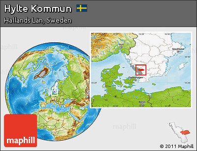 Physical Location Map of Hylte Kommun, highlighted country, highlighted parent region