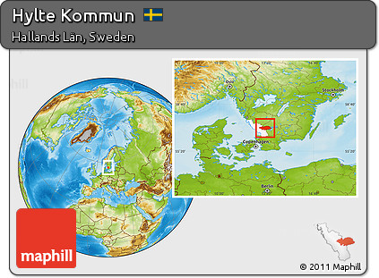 Physical Location Map of Hylte Kommun, highlighted parent region