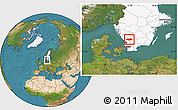 Satellite Location Map of Hylte Kommun, highlighted country