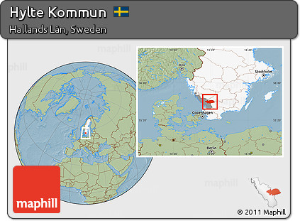 Savanna Style Location Map of Hylte Kommun, highlighted country, highlighted parent region, hill shading