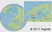 Savanna Style Location Map of Hylte Kommun, highlighted parent region, within the entire country
