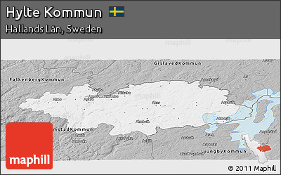 Gray Panoramic Map of Hylte Kommun