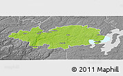 Physical Panoramic Map of Hylte Kommun, desaturated