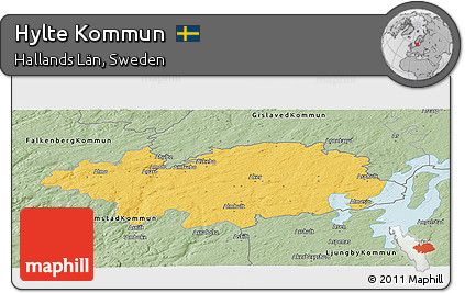 Savanna Style Panoramic Map of Hylte Kommun