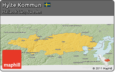 Savanna Style Panoramic Map of Hylte Kommun