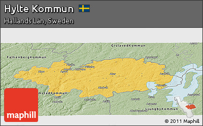 Savanna Style Panoramic Map of Hylte Kommun