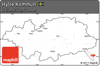 Blank Simple Map of Hylte Kommun, cropped outside