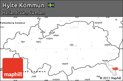 Blank Simple Map of Hylte Kommun