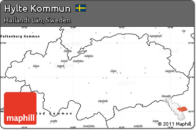 Blank Simple Map of Hylte Kommun