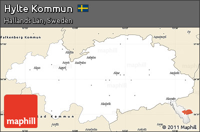 Classic Style Simple Map of Hylte Kommun