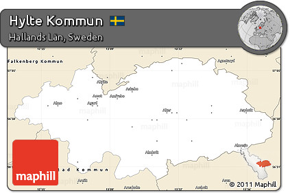 Classic Style Simple Map of Hylte Kommun