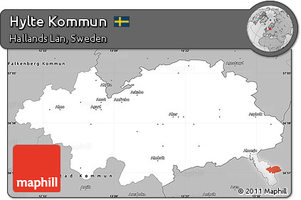 Gray Simple Map of Hylte Kommun