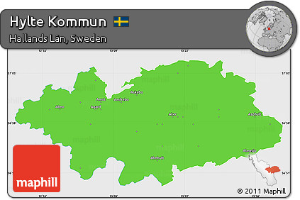 Political Simple Map of Hylte Kommun, single color outside