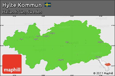 Political Simple Map of Hylte Kommun, single color outside