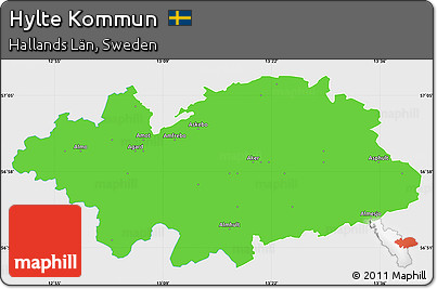 Political Simple Map of Hylte Kommun, single color outside