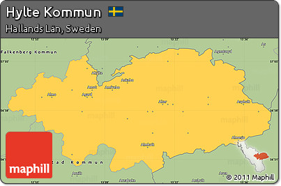Savanna Style Simple Map of Hylte Kommun