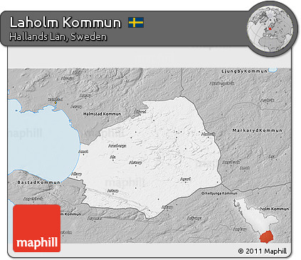 Gray 3D Map of Laholm Kommun