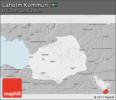 Gray 3D Map of Laholm Kommun
