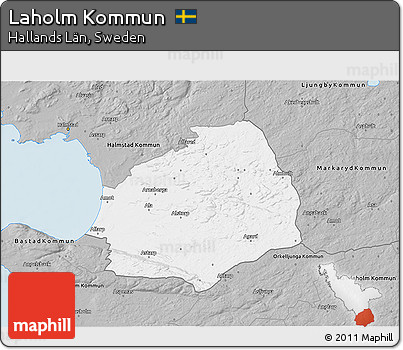 Gray 3D Map of Laholm Kommun