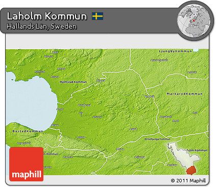 Physical 3D Map of Laholm Kommun