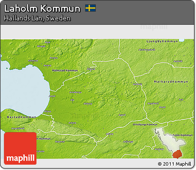 Physical 3D Map of Laholm Kommun