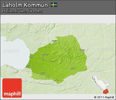 Physical 3D Map of Laholm Kommun, lighten