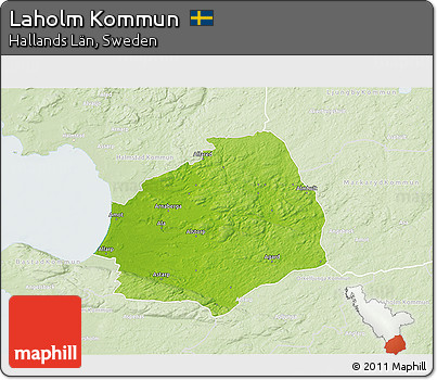 Physical 3D Map of Laholm Kommun, lighten