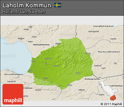 Physical 3D Map of Laholm Kommun, shaded relief outside