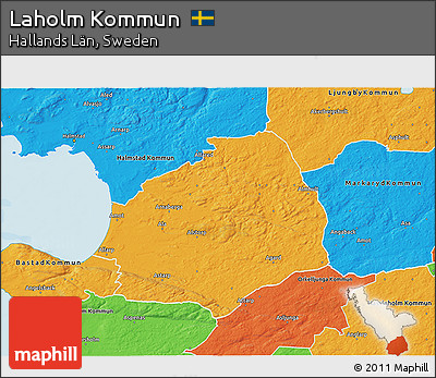 Political 3D Map of Laholm Kommun