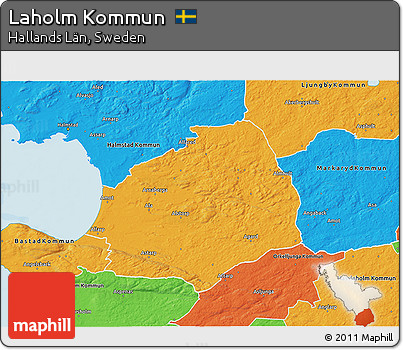 Political 3D Map of Laholm Kommun