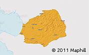 Political 3D Map of Laholm Kommun, single color outside