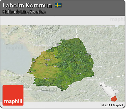 Satellite 3D Map of Laholm Kommun, lighten
