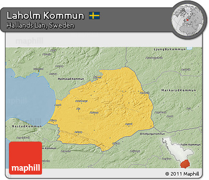 Savanna Style 3D Map of Laholm Kommun