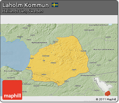 Savanna Style 3D Map of Laholm Kommun