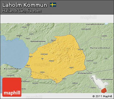 Savanna Style 3D Map of Laholm Kommun