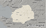 Shaded Relief 3D Map of Laholm Kommun, darken, semi-desaturated