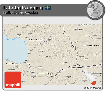 Shaded Relief 3D Map of Laholm Kommun