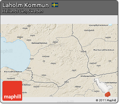 Shaded Relief 3D Map of Laholm Kommun