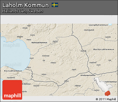 Shaded Relief 3D Map of Laholm Kommun