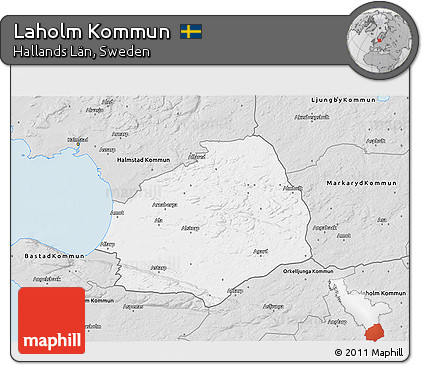 Silver Style 3D Map of Laholm Kommun