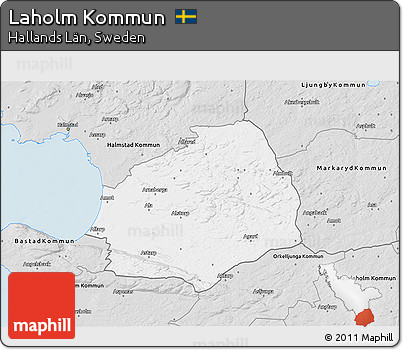 Silver Style 3D Map of Laholm Kommun