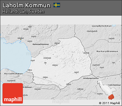 Silver Style 3D Map of Laholm Kommun