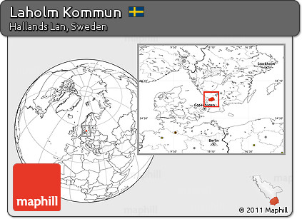 Blank Location Map of Laholm Kommun