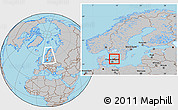 Gray Location Map of Laholm Kommun, within the entire country