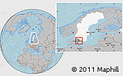 Gray Location Map of Laholm Kommun, highlighted country, highlighted parent region, within the entire country, hill shading