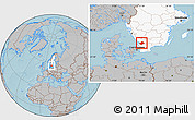 Gray Location Map of Laholm Kommun, highlighted country, hill shading