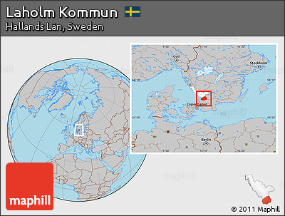 Gray Location Map of Laholm Kommun, highlighted parent region